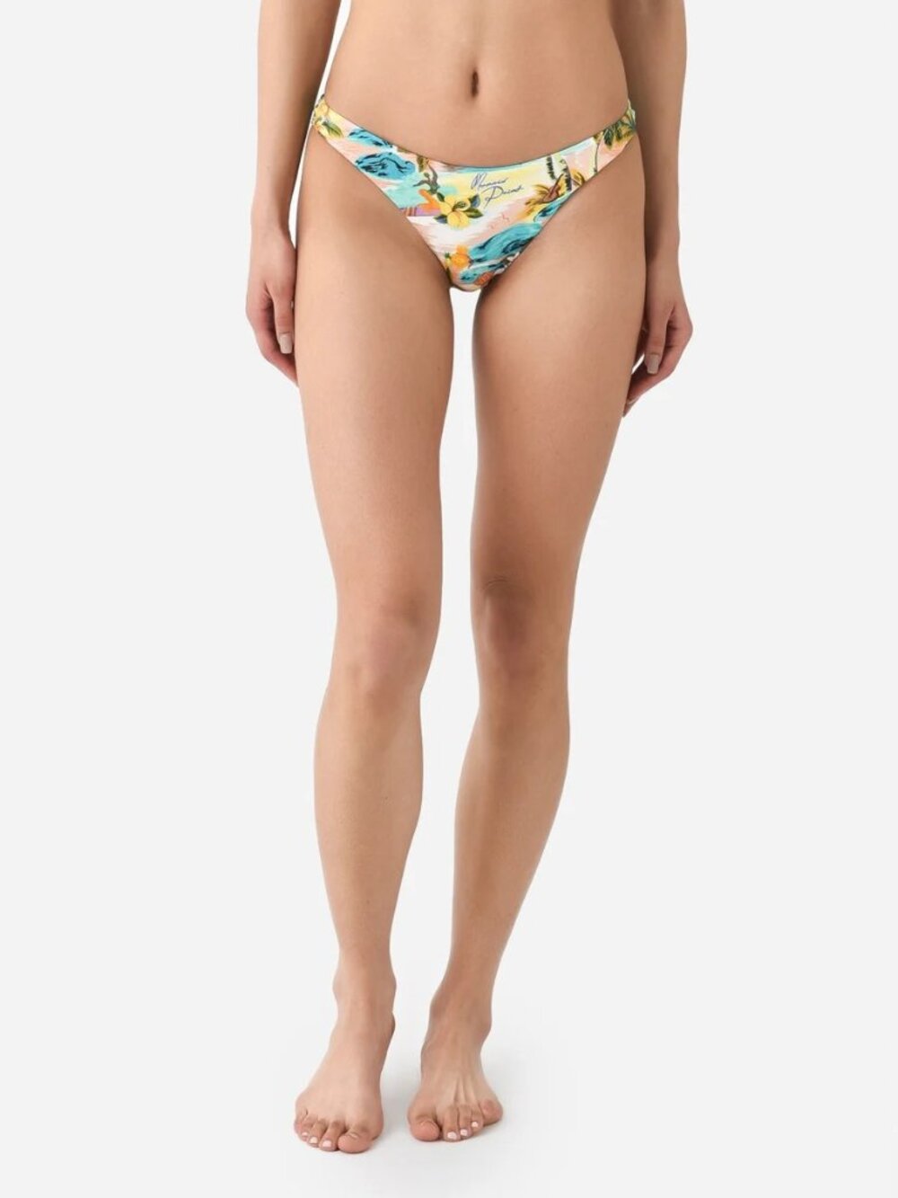 NWT Alemais Mermaid Point Mid Bikini Bottom Guava Multicolor Size XL
